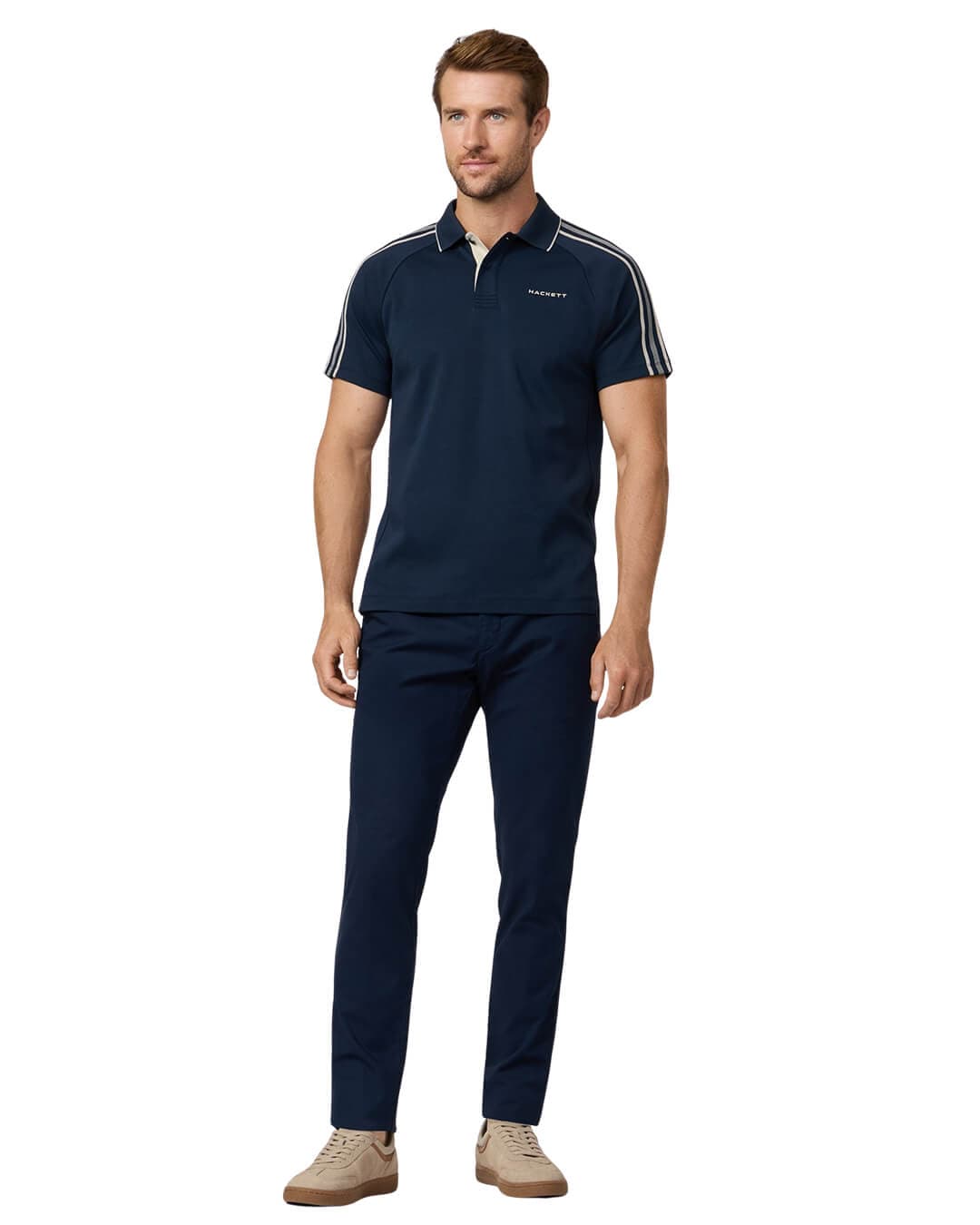 Hackett Polo Shirts Hackett Navy  Hs Tape Polo Shirt