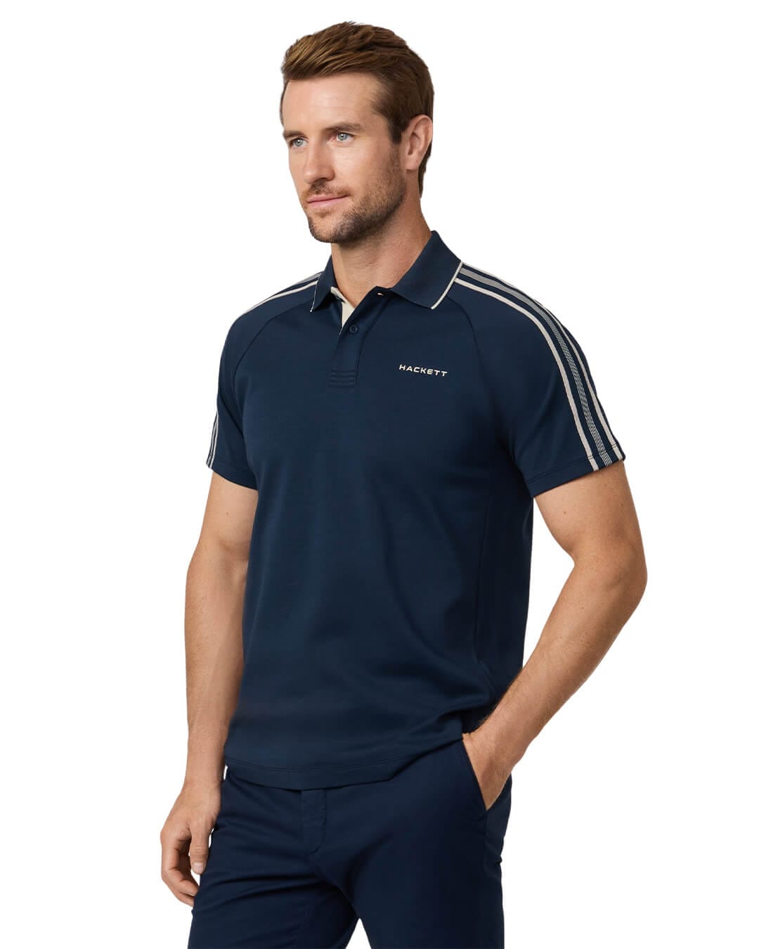 Hackett Polo Shirts Hackett Navy  Hs Tape Polo Shirt