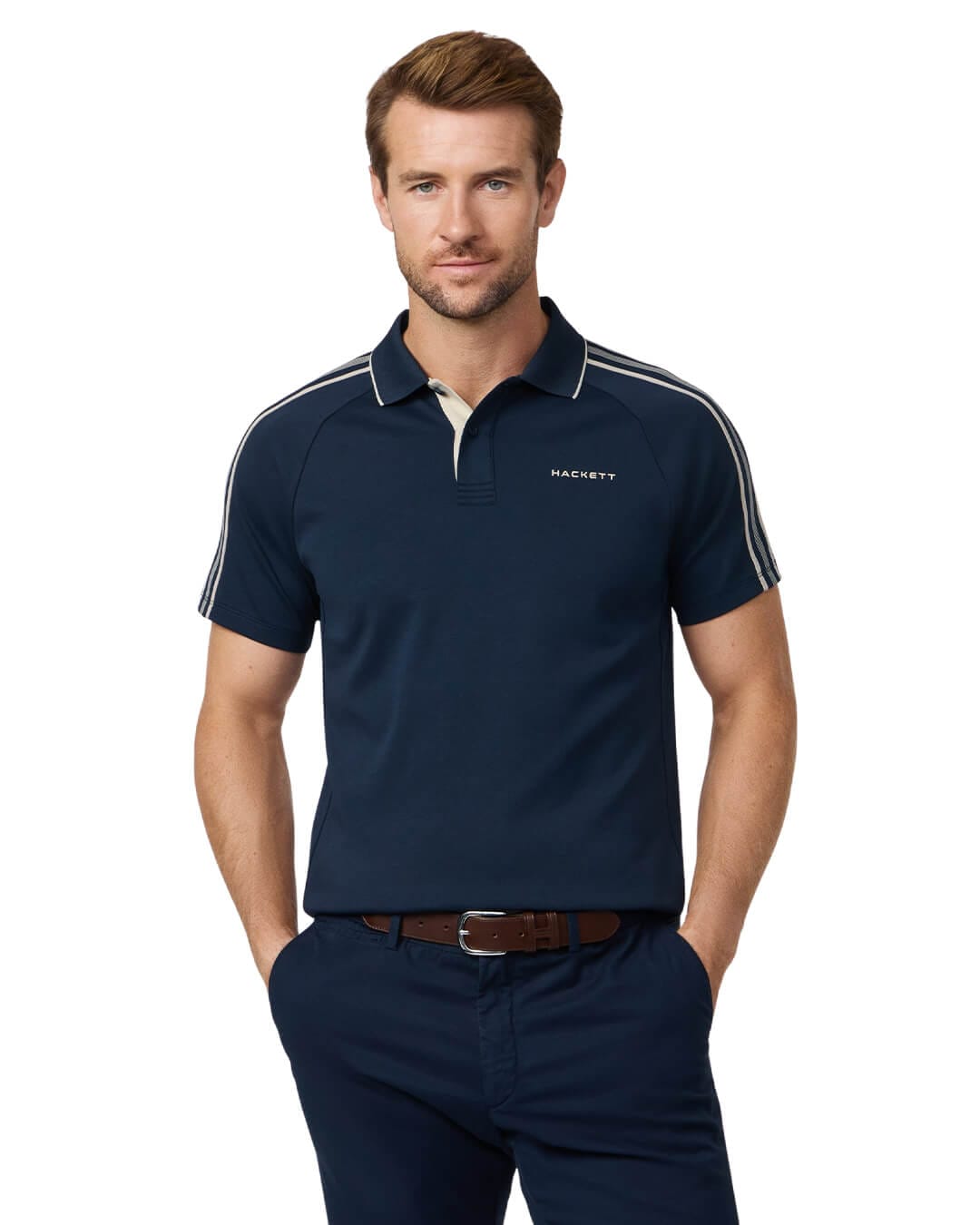 Hackett Polo Shirts Hackett Navy  Hs Tape Polo Shirt