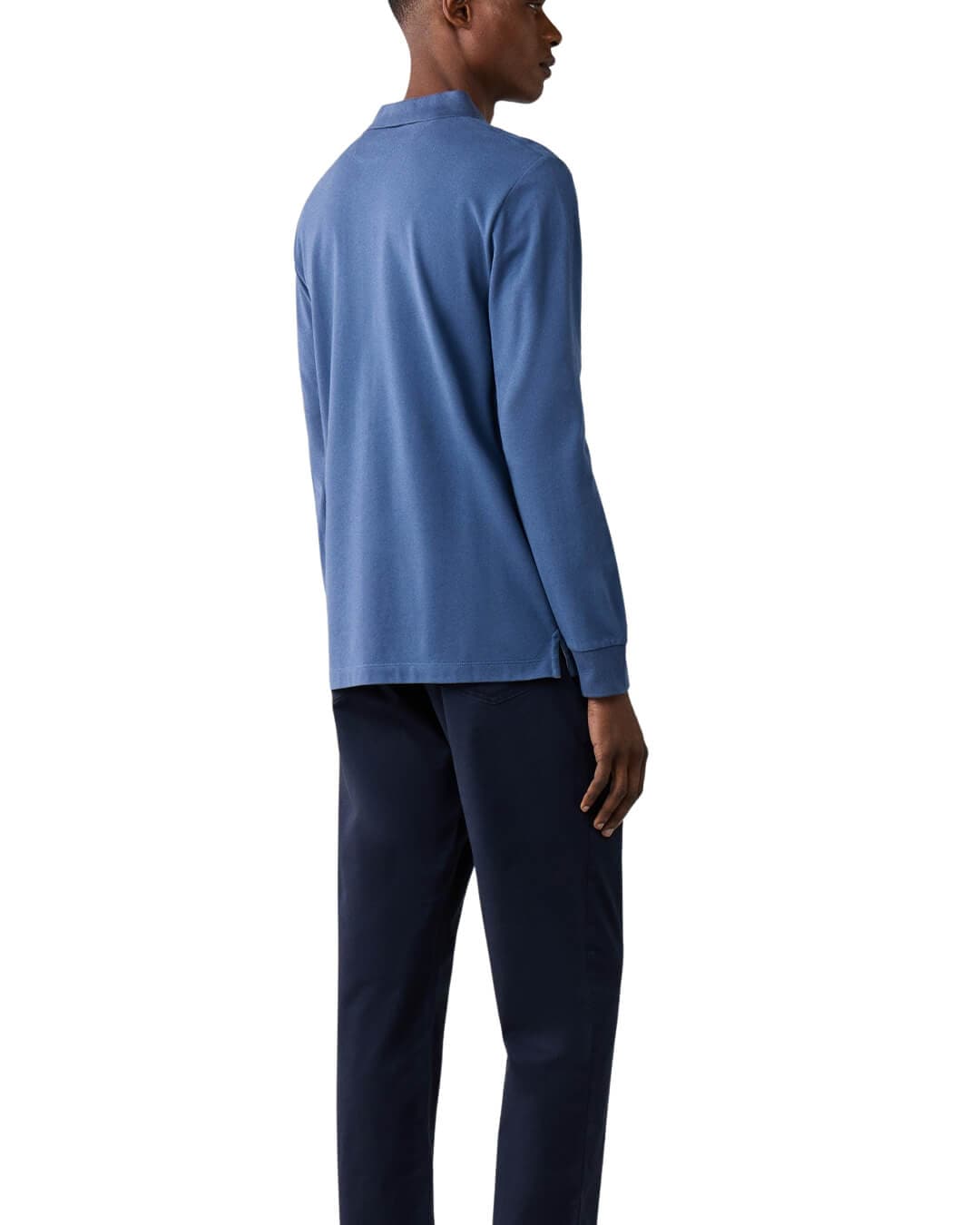 Hackett Polo Shirts Hackett Slim Fit Logo Ls Airforce Blue H596