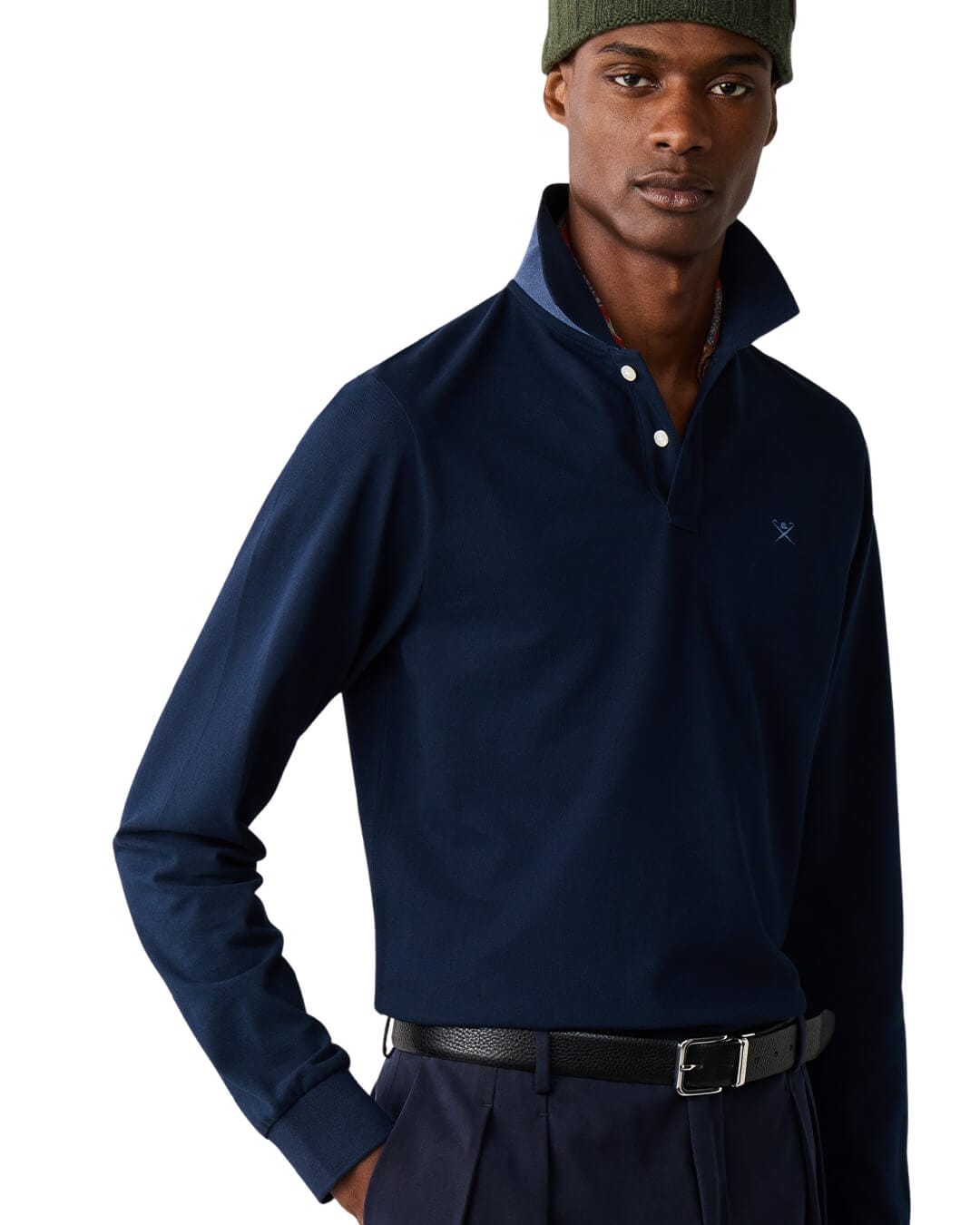 Hackett Polo Shirts Hackett Slim Fit Logo Ls Navy H595
