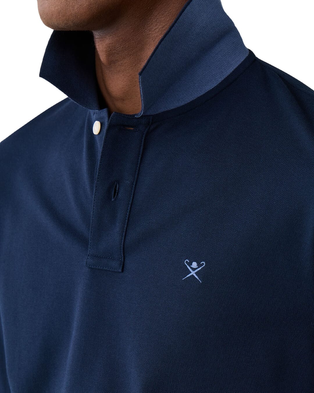 Hackett Polo Shirts Hackett Slim Fit Logo Ls Navy H595