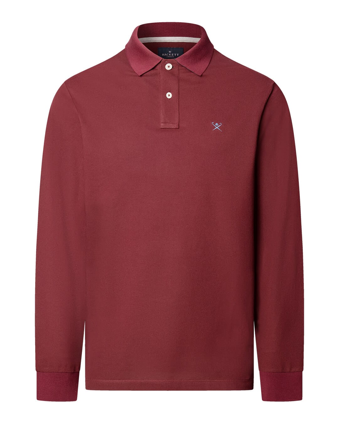 Hackett Polo Shirts Hackett Slim Fit Logo Ls Oxblood Red H283