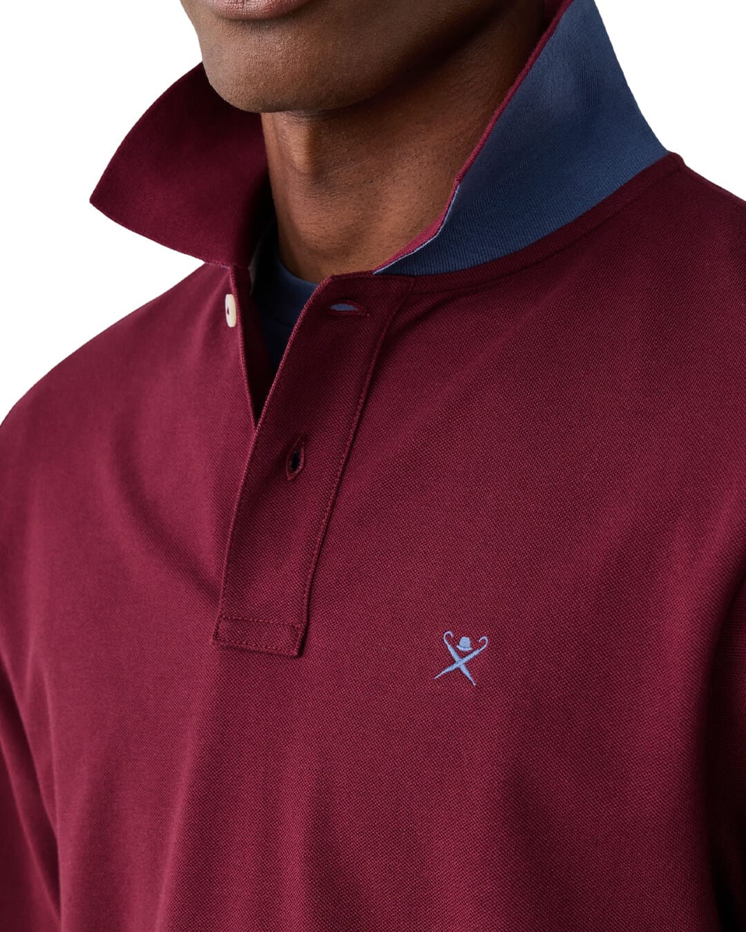 Hackett Polo Shirts Hackett Slim Fit Logo Ls Oxblood Red H283