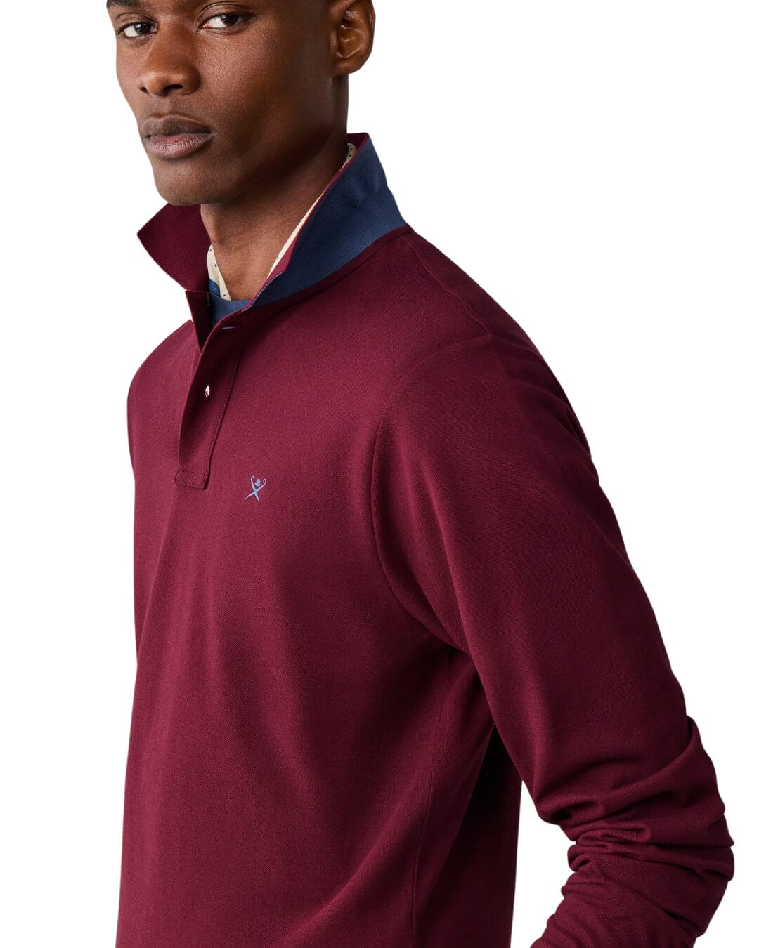 Hackett Polo Shirts Hackett Slim Fit Logo Ls Oxblood Red H283