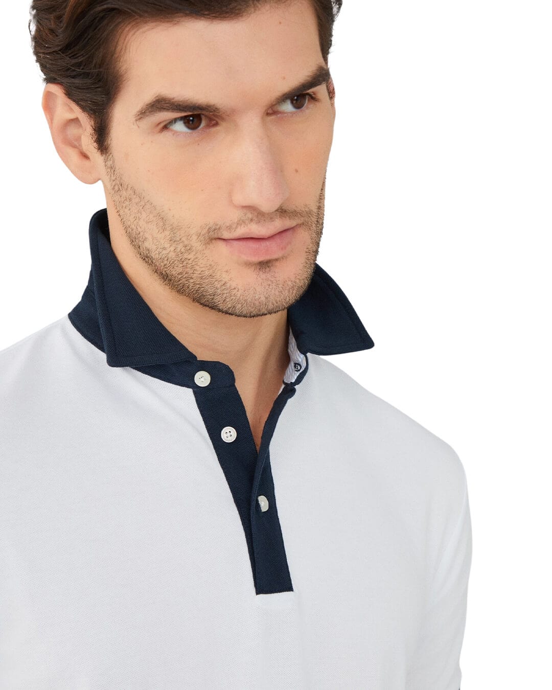 Hackett Polo Shirts Hackett White Heritage Contrast Collar Polo Shirt