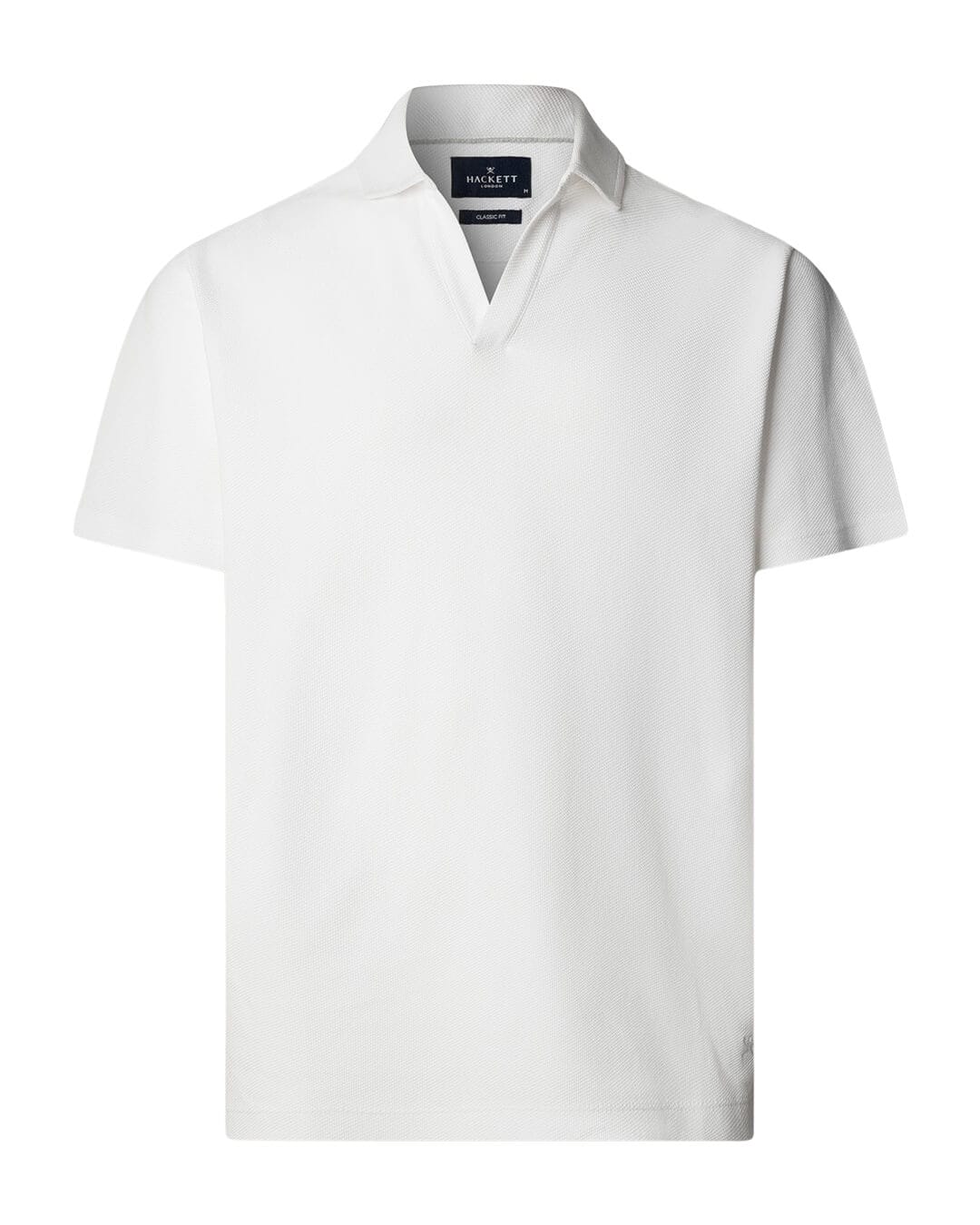 Hackett Polo Shirts Hackett White  Honeycomb Polo Shirt