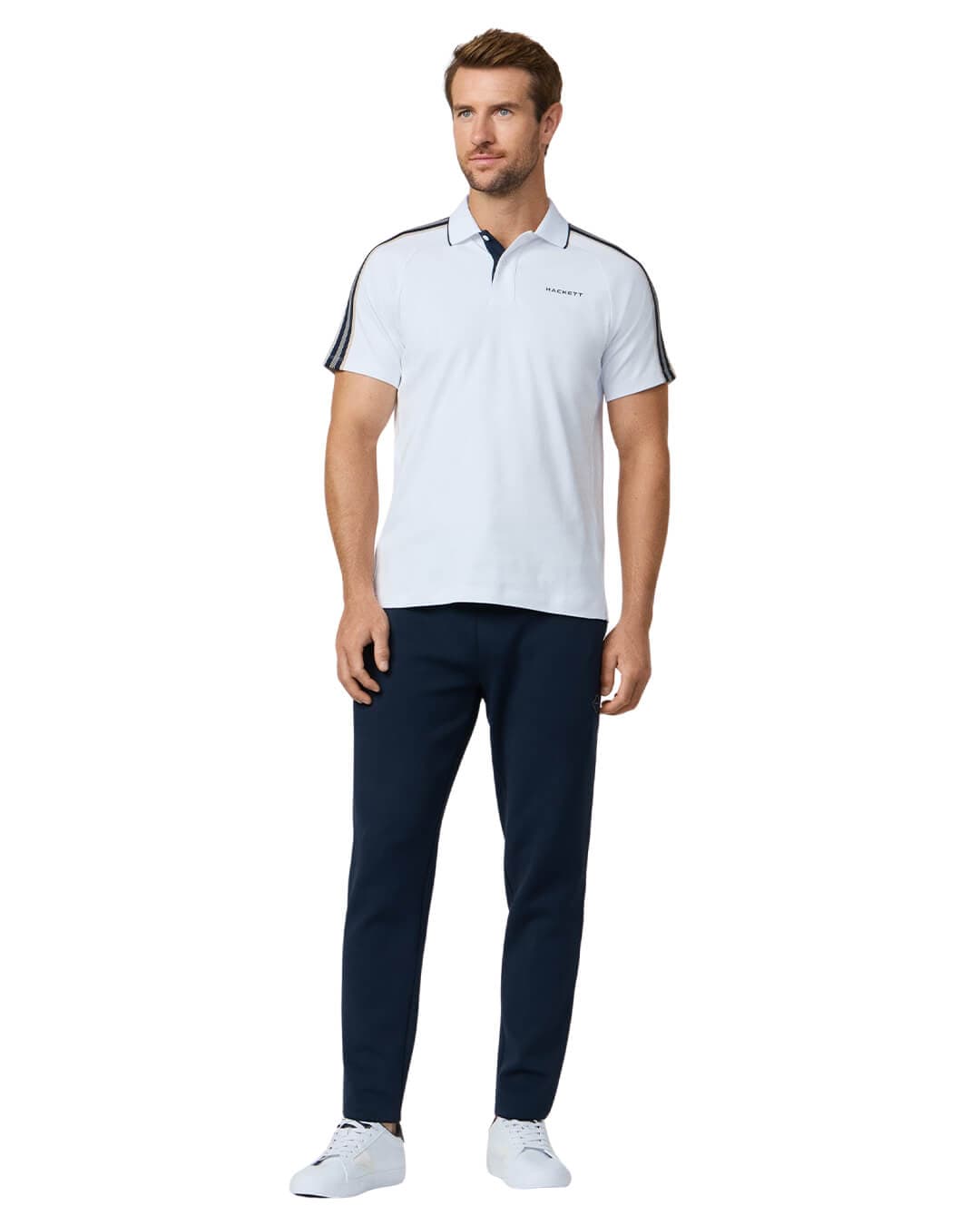 Hackett Polo Shirts Hackett White  Hs Tape  Polo Shirt