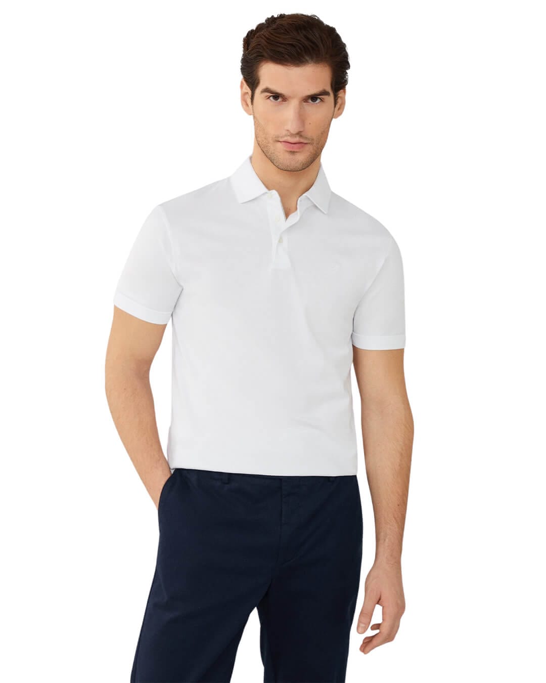 Hackett Polo Shirts Hackett White Pima Cotton Polo Shirt