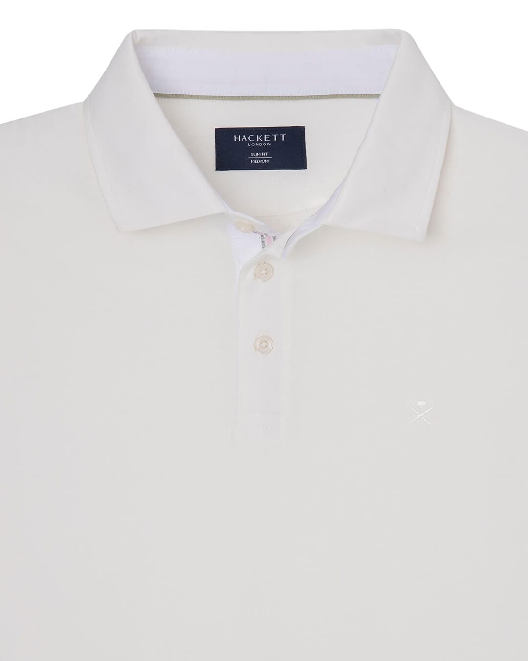 Hackett Polo Shirts Hackett White Selvedge Trim Polo Shirt