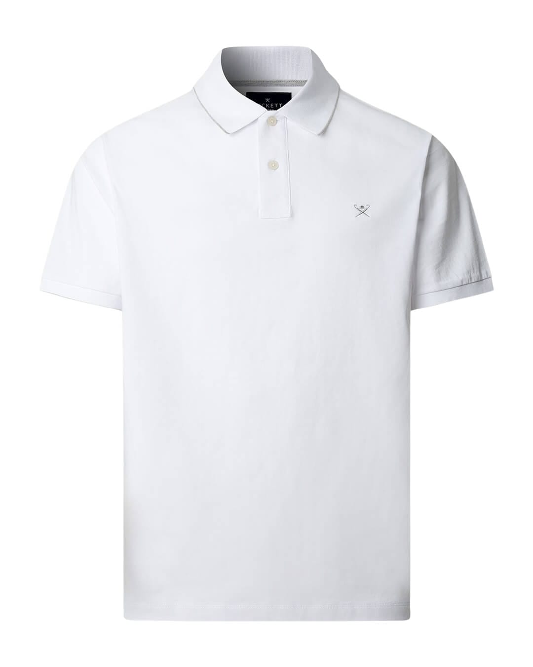 Hackett Polo Shirts Hackett White  Tipped Jersey Polo Shirt