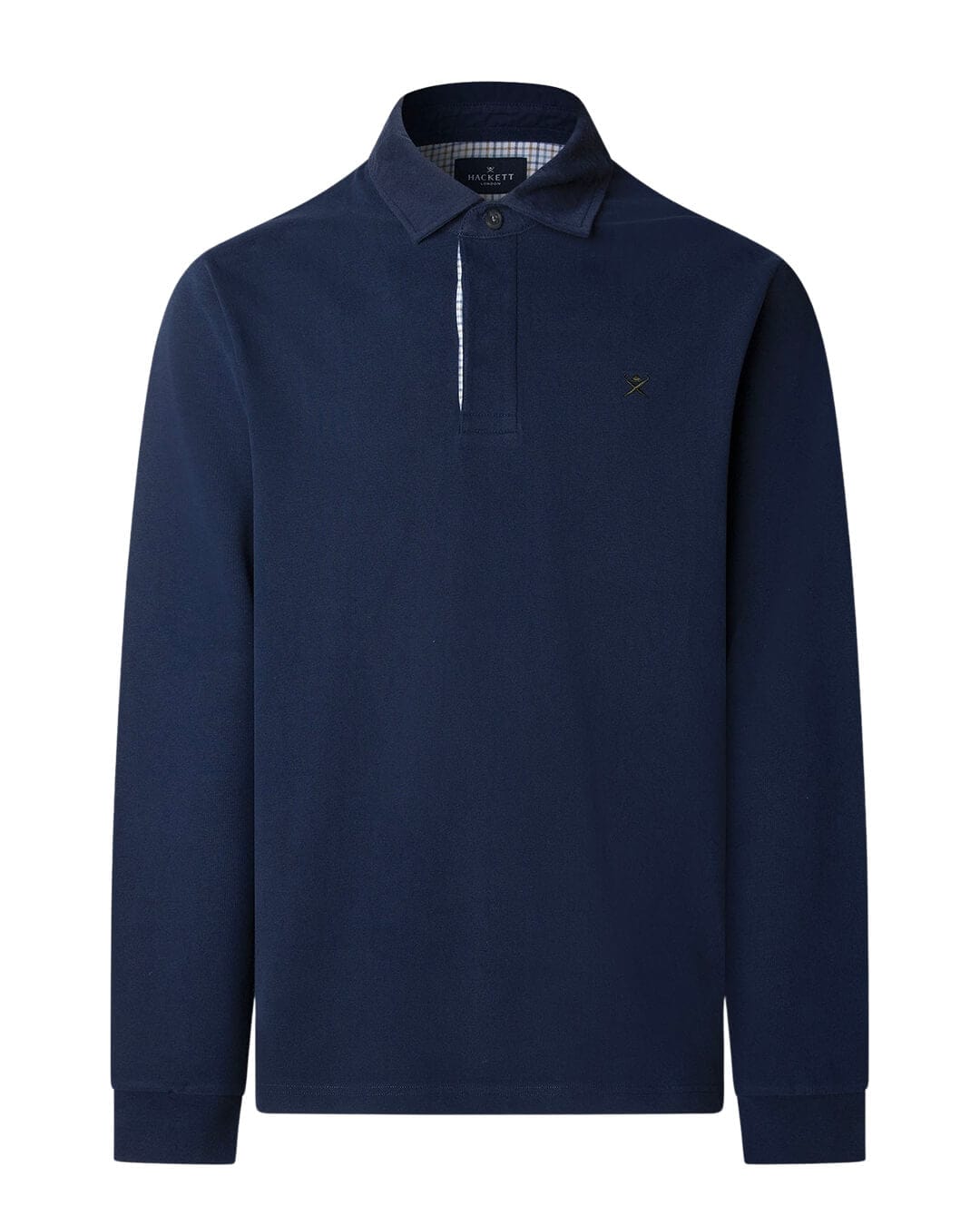 Hackett Polo Shirts WOVEN PLKT TRIM RUGBY H591 INK BLUE