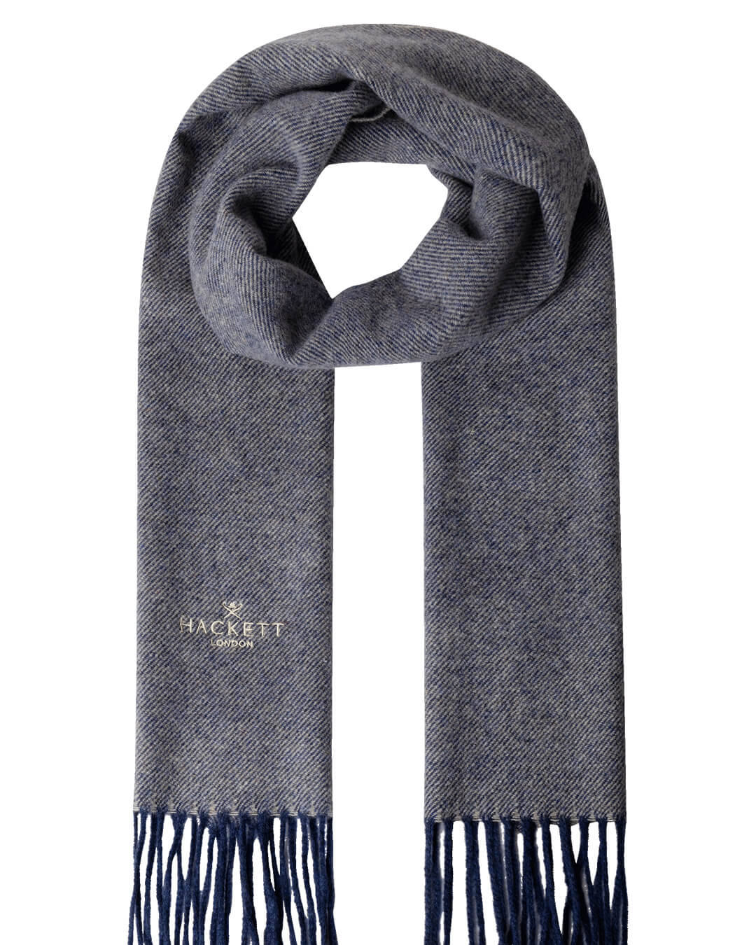 Hackett Scarves ONE Hackett Twill Wool Cash Scf Airforce Blue H596