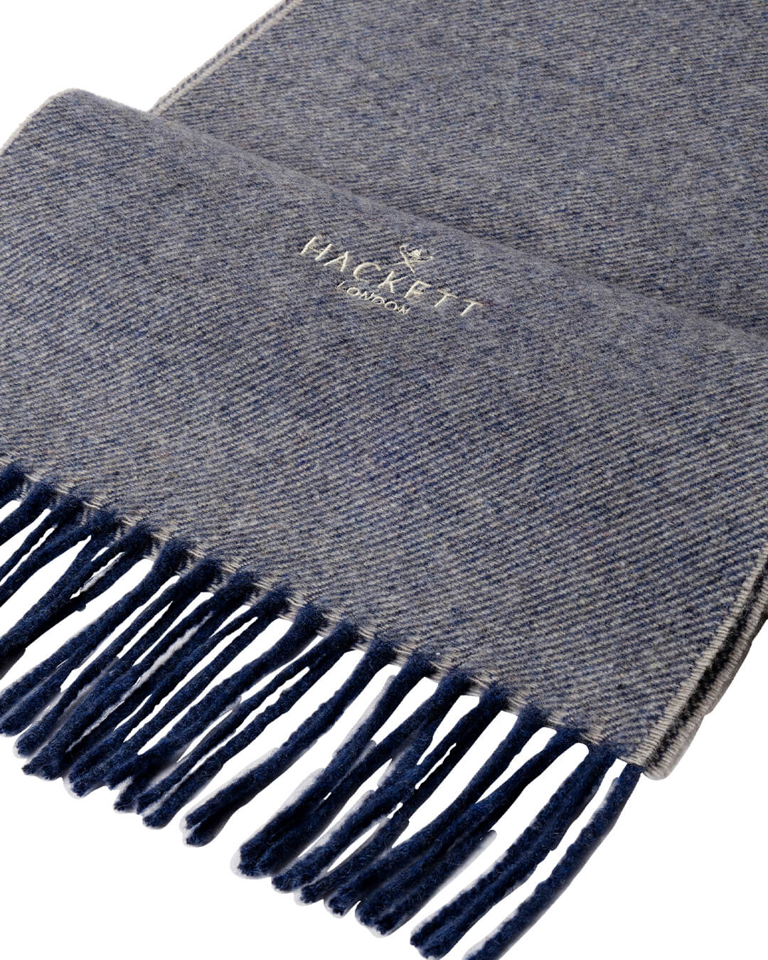 Hackett Scarves ONE Hackett Twill Wool Cash Scf Airforce Blue H596