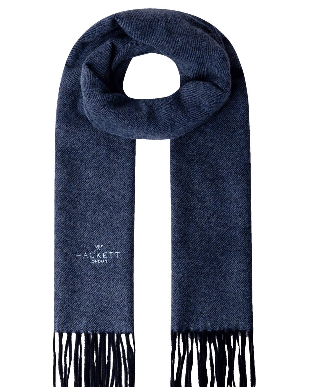 Hackett Scarves ONE Hackett Twill Wool Cash Scf Navy H595