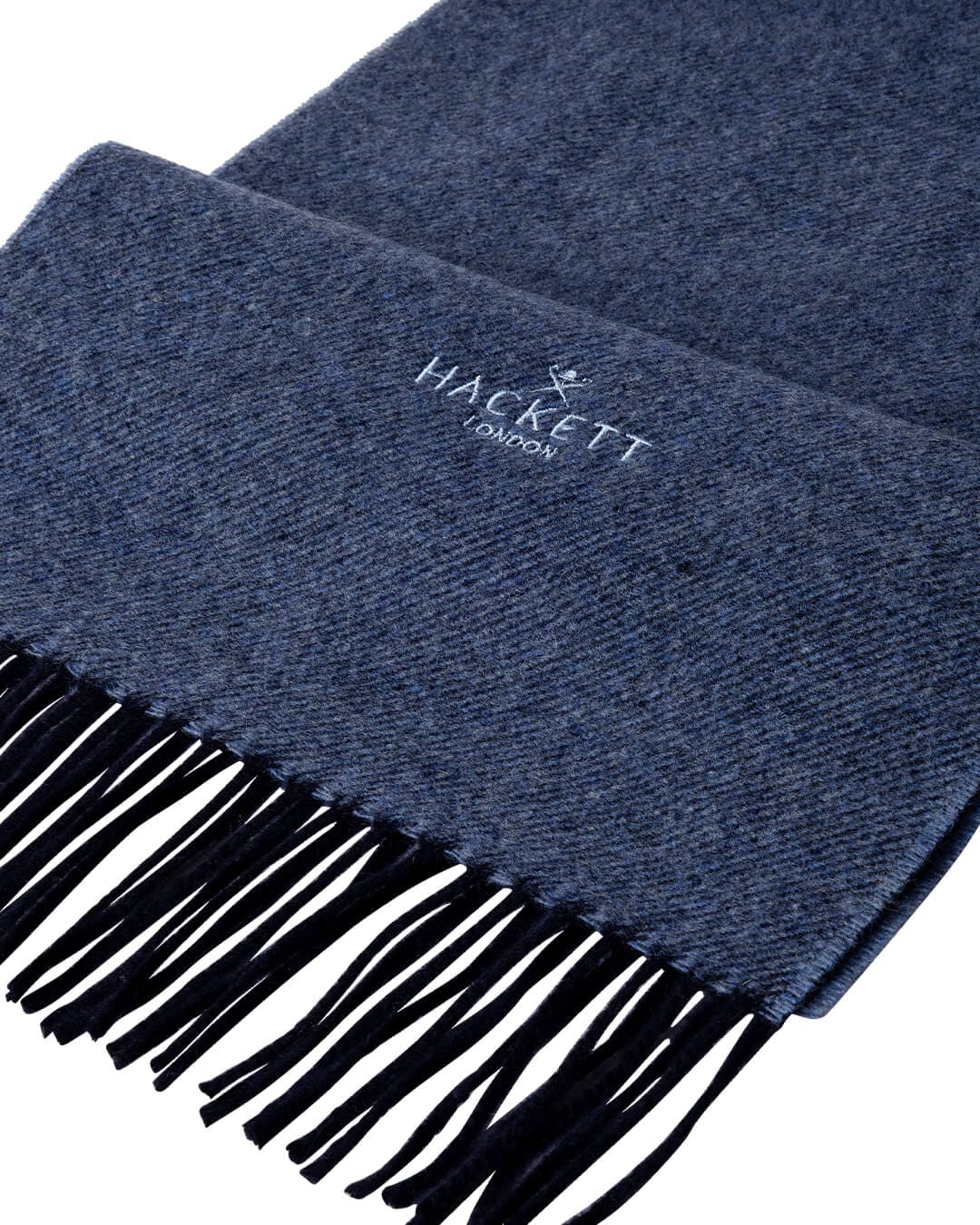 Hackett Scarves ONE Hackett Twill Wool Cash Scf Navy H595