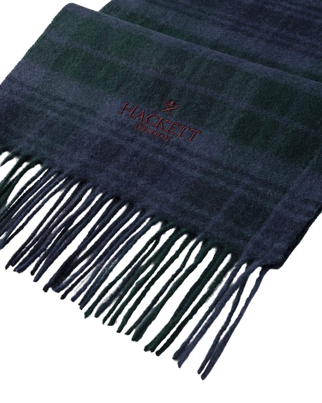 Hackett Scarves One Size PLAID LOGO SCARF H781 HUNTER GREEN