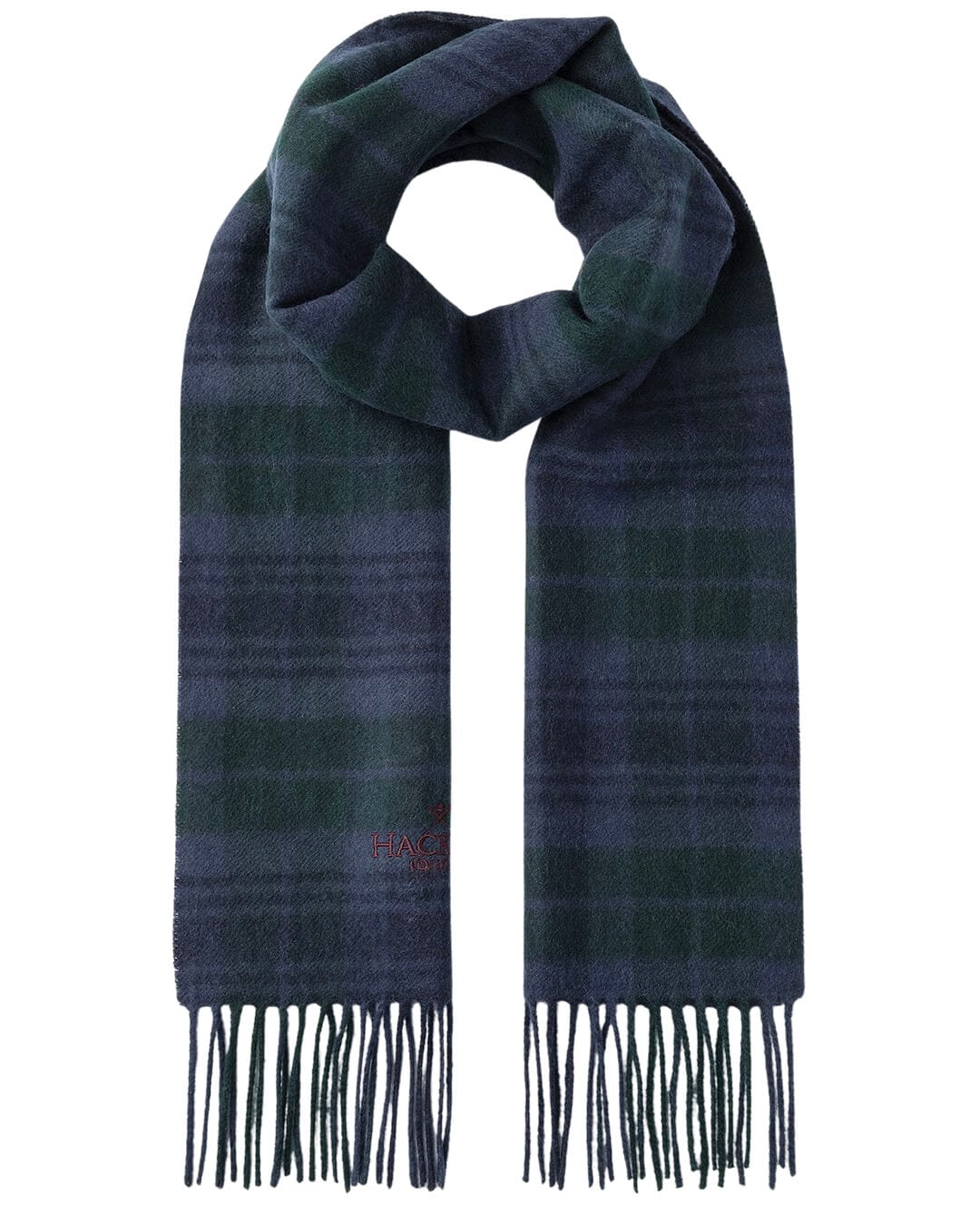 Hackett Green Plaid Logo Scarf H781 Hunter - Bortex Fine Tailoring