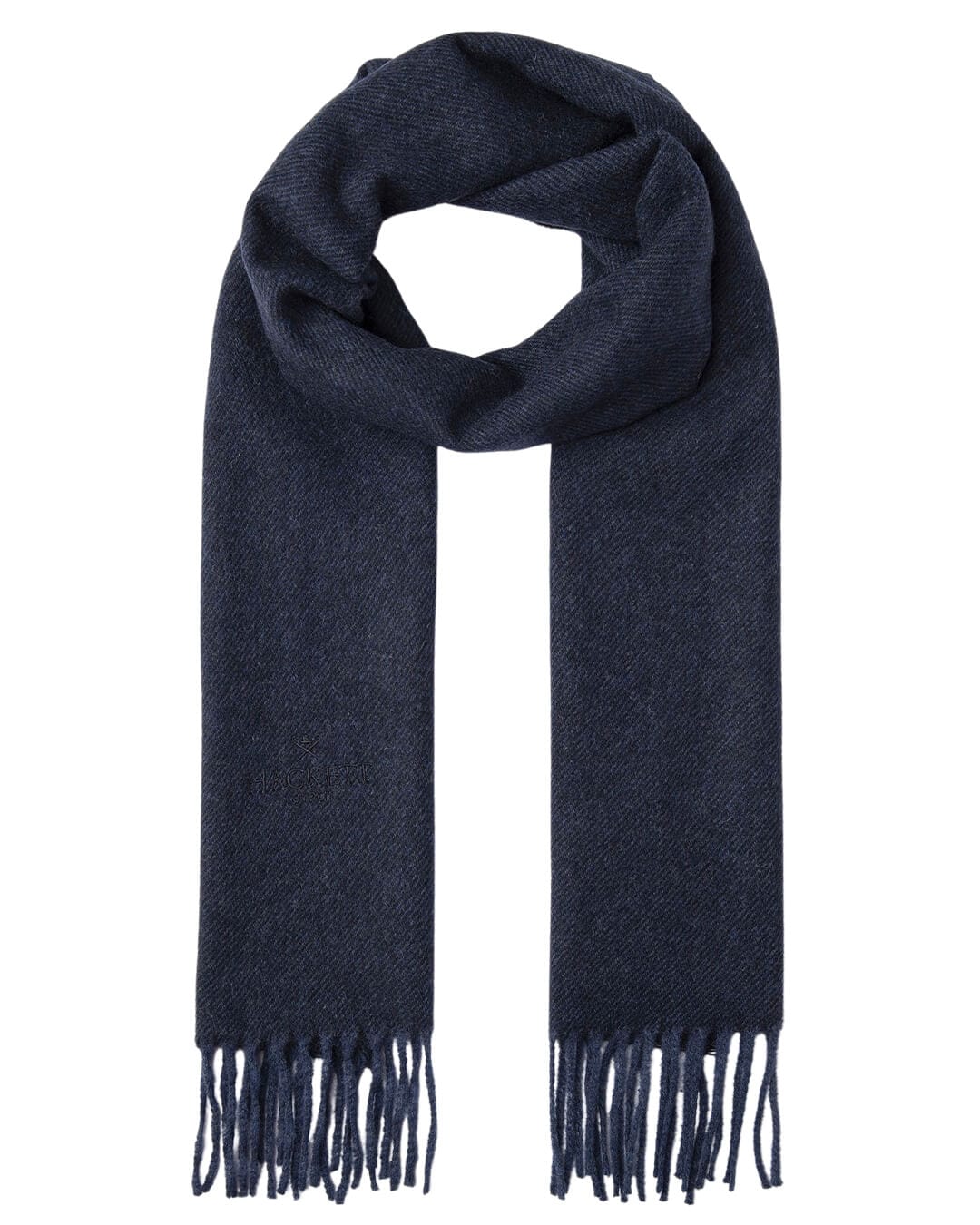 Hackett Scarves One Size TWILL WOOL CASH SCARF H582 MIDNIGHT BLUE
