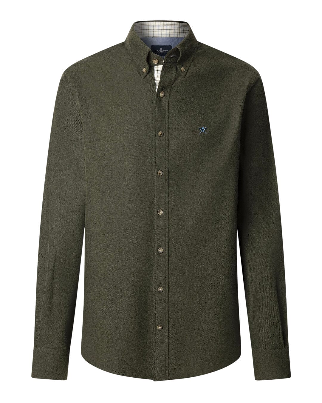 Hackett Shirts FLANNEL MULTI TRIM H721 CARGO GREEN