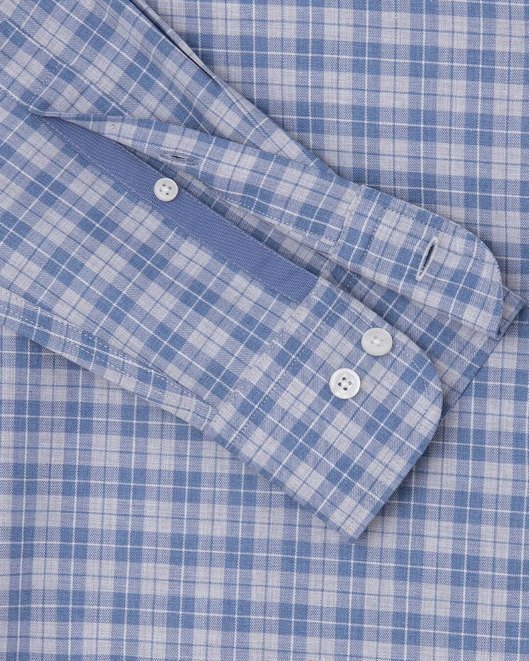 Hackett Shirts Hackett Blue Melange Poplin Checked Shirt