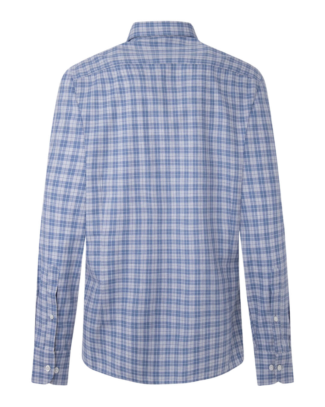 Hackett Shirts Hackett Blue Melange Poplin Checked Shirt