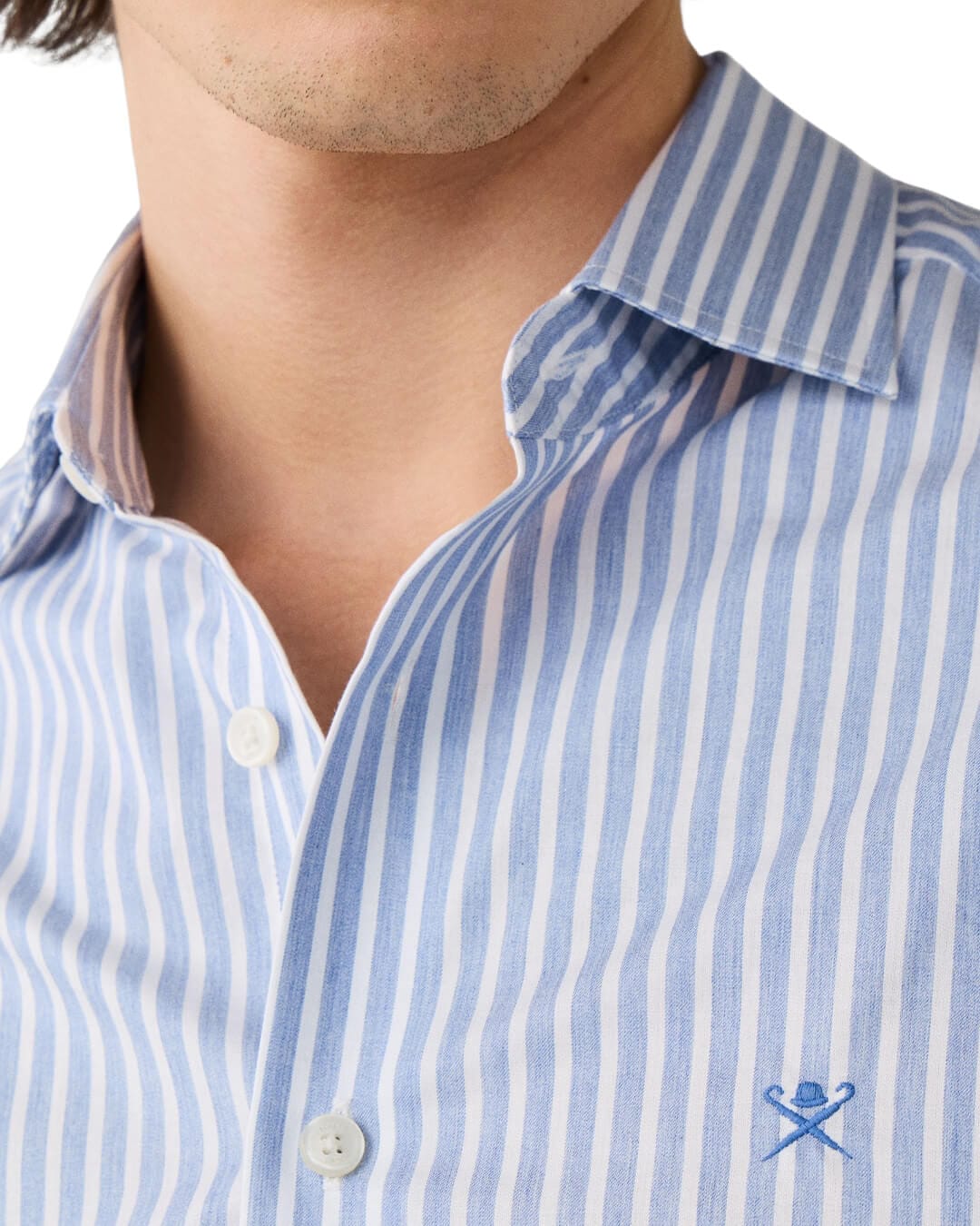 Hackett Shirts Hackett Cabana Stripe Forces Blue H572