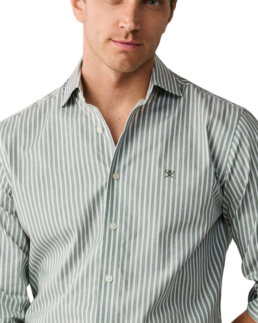 Hackett Shirts Hackett Cabana Stripe Vintage Green H693