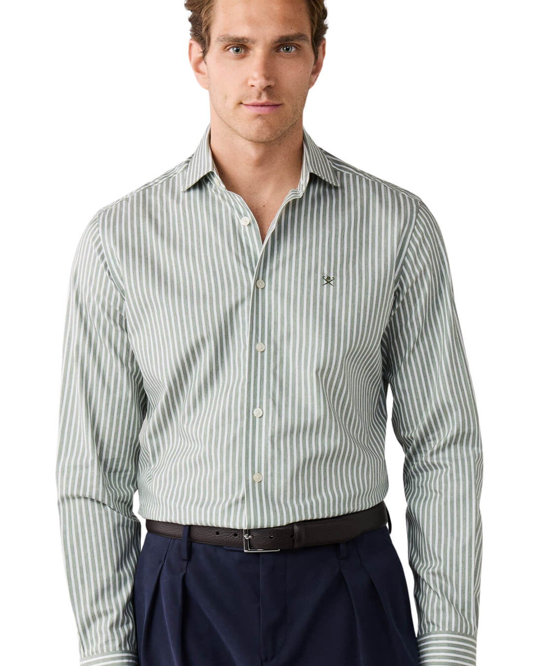 Hackett Shirts Hackett Cabana Stripe Vintage Green H693