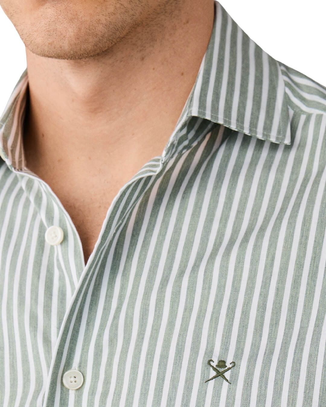 Hackett Shirts Hackett Cabana Stripe Vintage Green H693