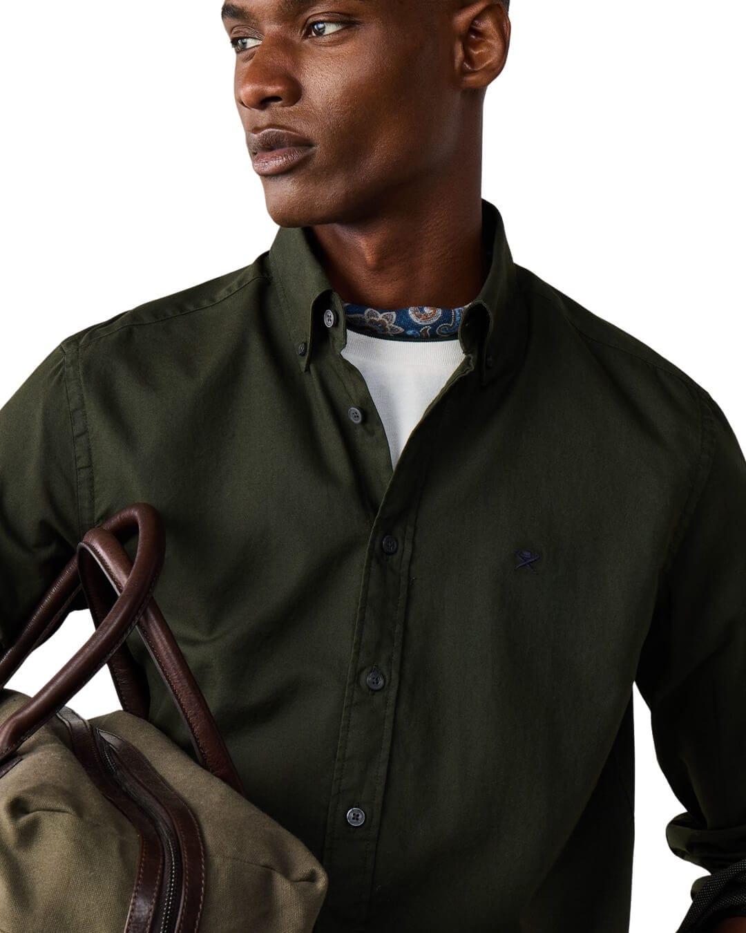 Hackett Shirts Hackett Ess Gmt Dyed Oxford Hunter Green H781