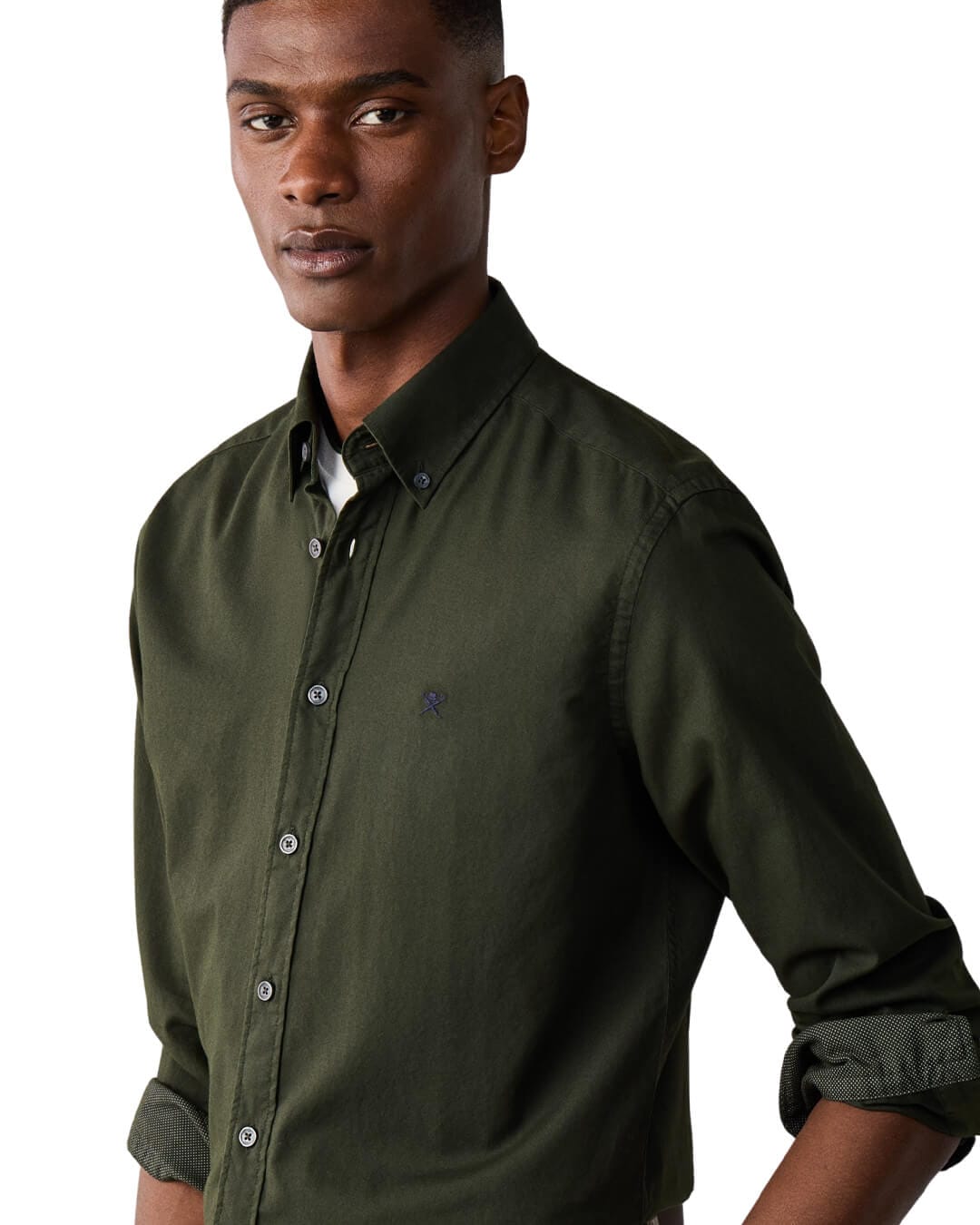 Hackett Shirts Hackett Ess Gmt Dyed Oxford Hunter Green H781
