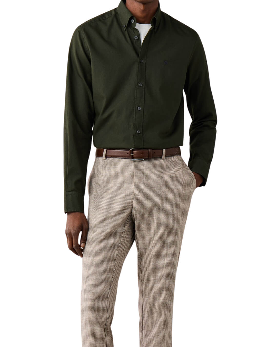 Hackett Shirts Hackett Ess Gmt Dyed Oxford Hunter Green H781