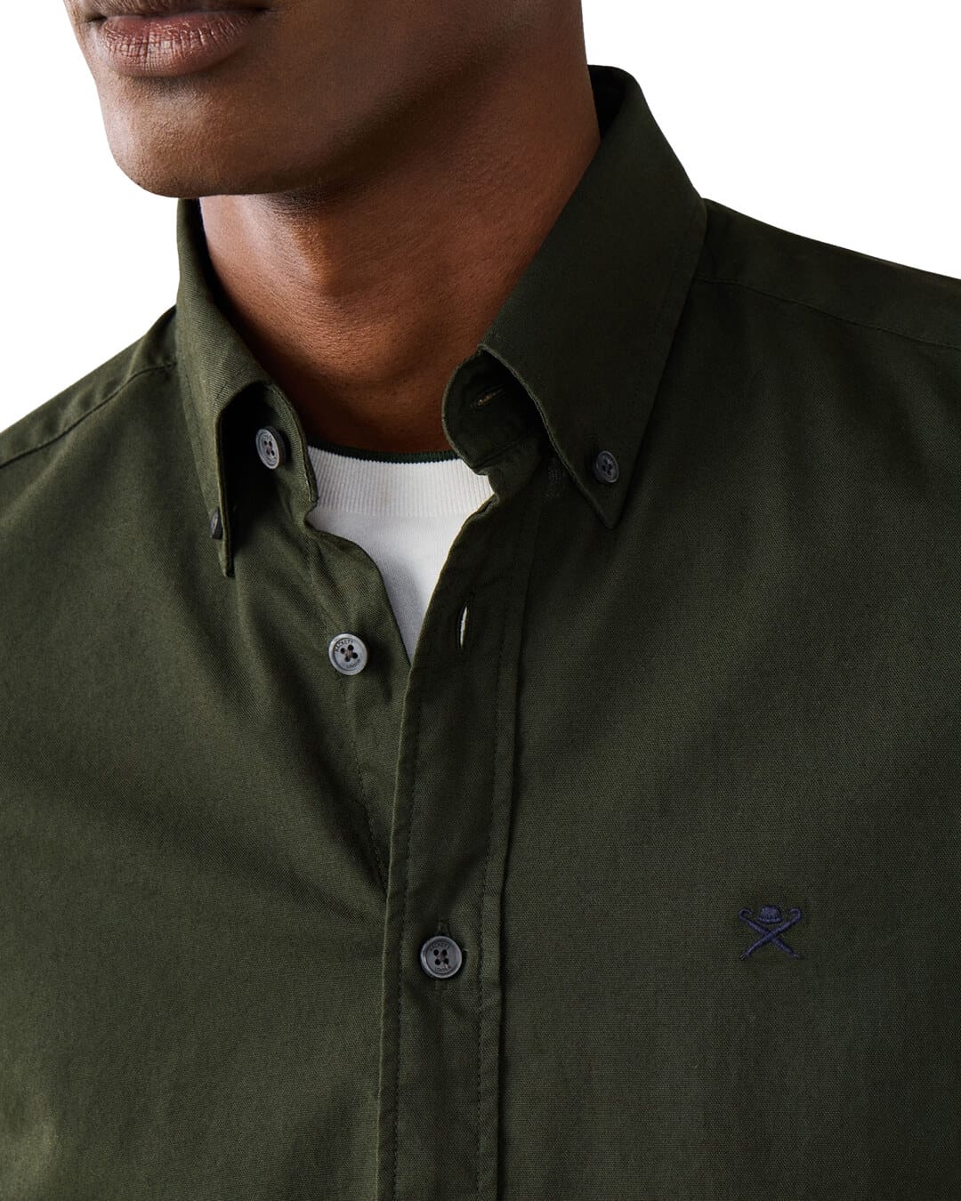 Hackett Shirts Hackett Ess Gmt Dyed Oxford Hunter Green H781