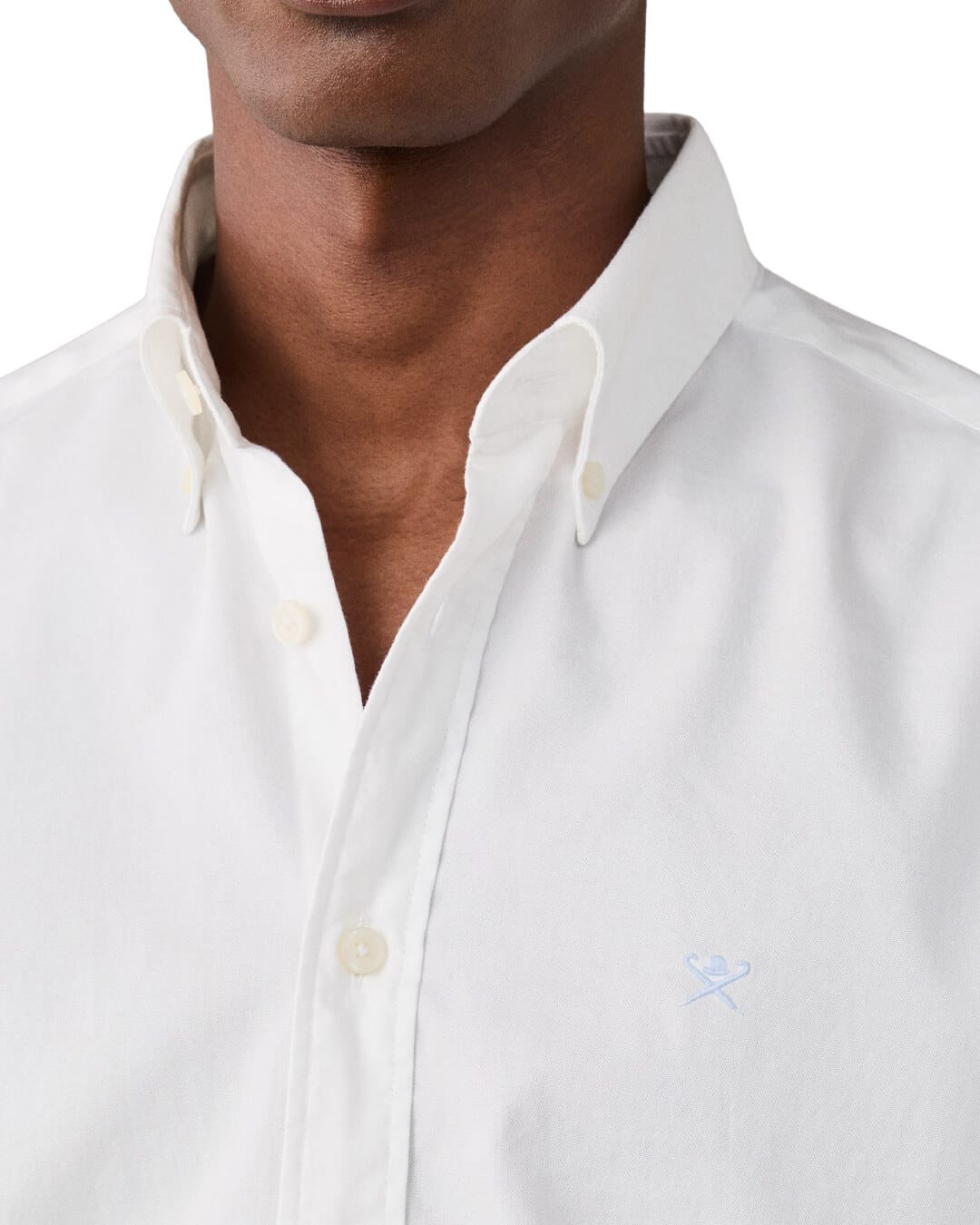Hackett Shirts Hackett Ess Gmt Dyed Oxford Optic White H802