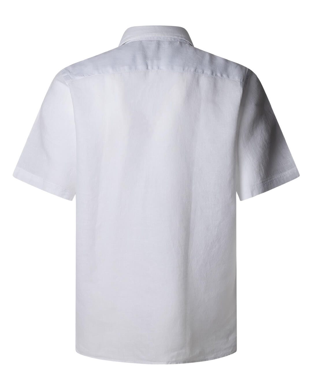 Hackett Shirts Hackett GMD LINEN SS SHIRT H802 OPTIC WHITE