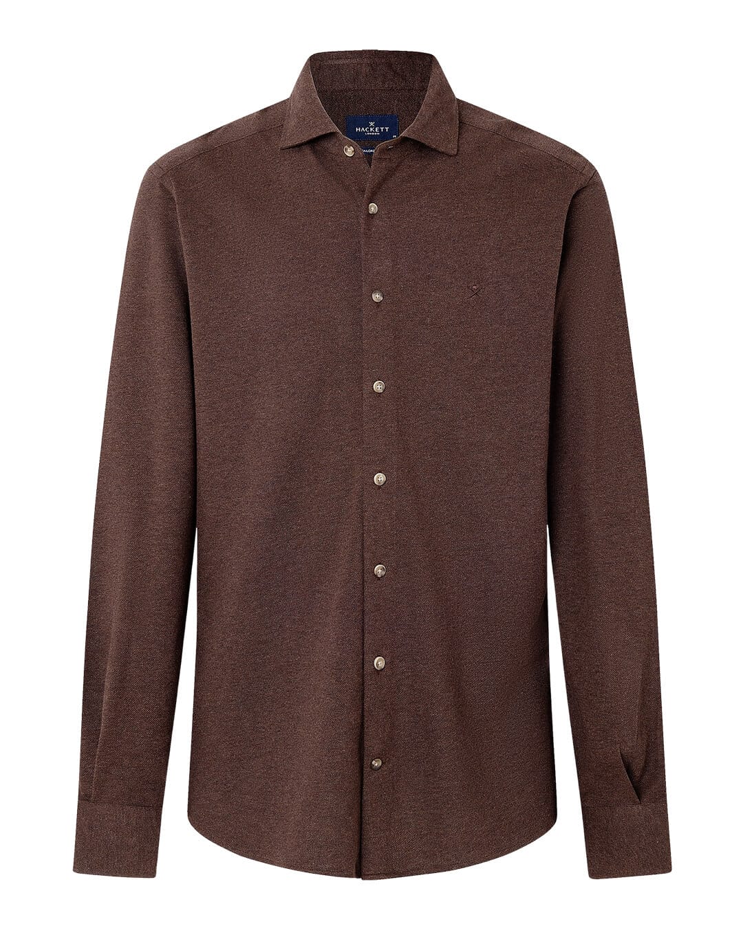Hackett Shirts Hackett Melange Jersey Pique Dark Brown H898