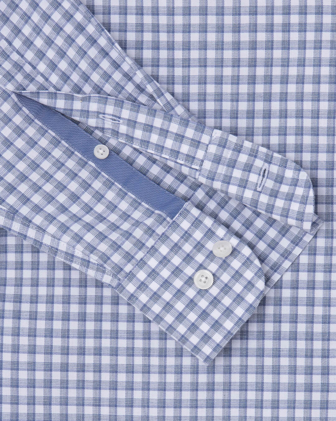 Hackett Shirts Hackett Navy And White Cotton Tencel Checked Shirt