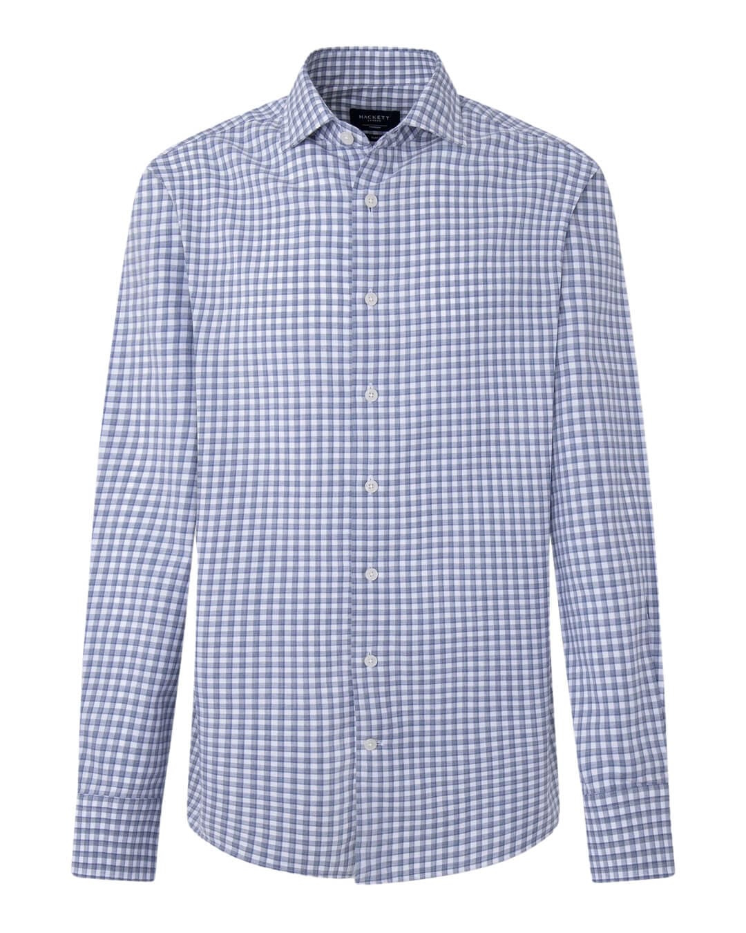 Hackett Shirts Hackett Navy And White Cotton Tencel Checked Shirt