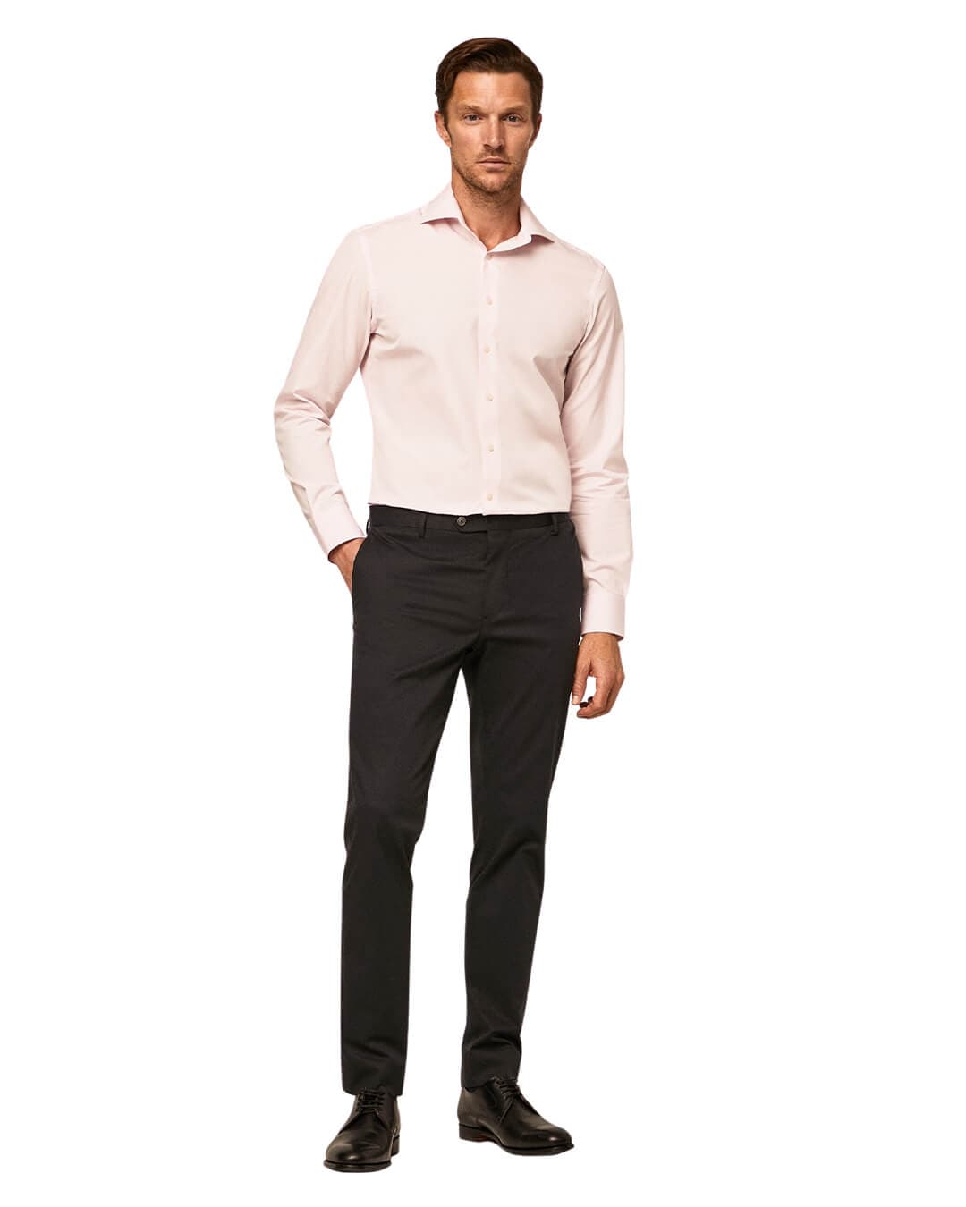 Hackett Shirts Hackett Pink Poplin Slim Fit Shirt