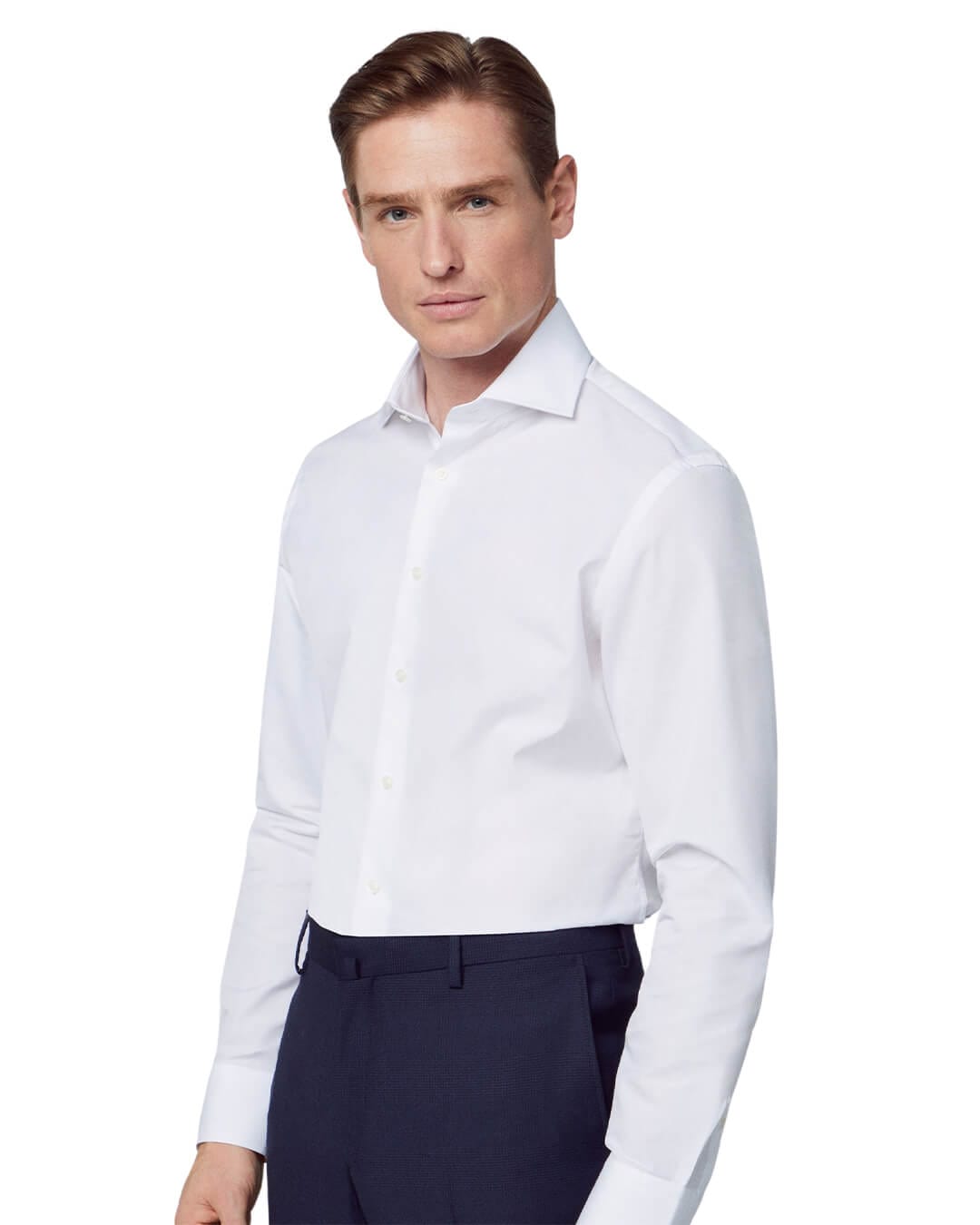 Hackett Shirts Hackett White Poplin Slim Fit Shirt