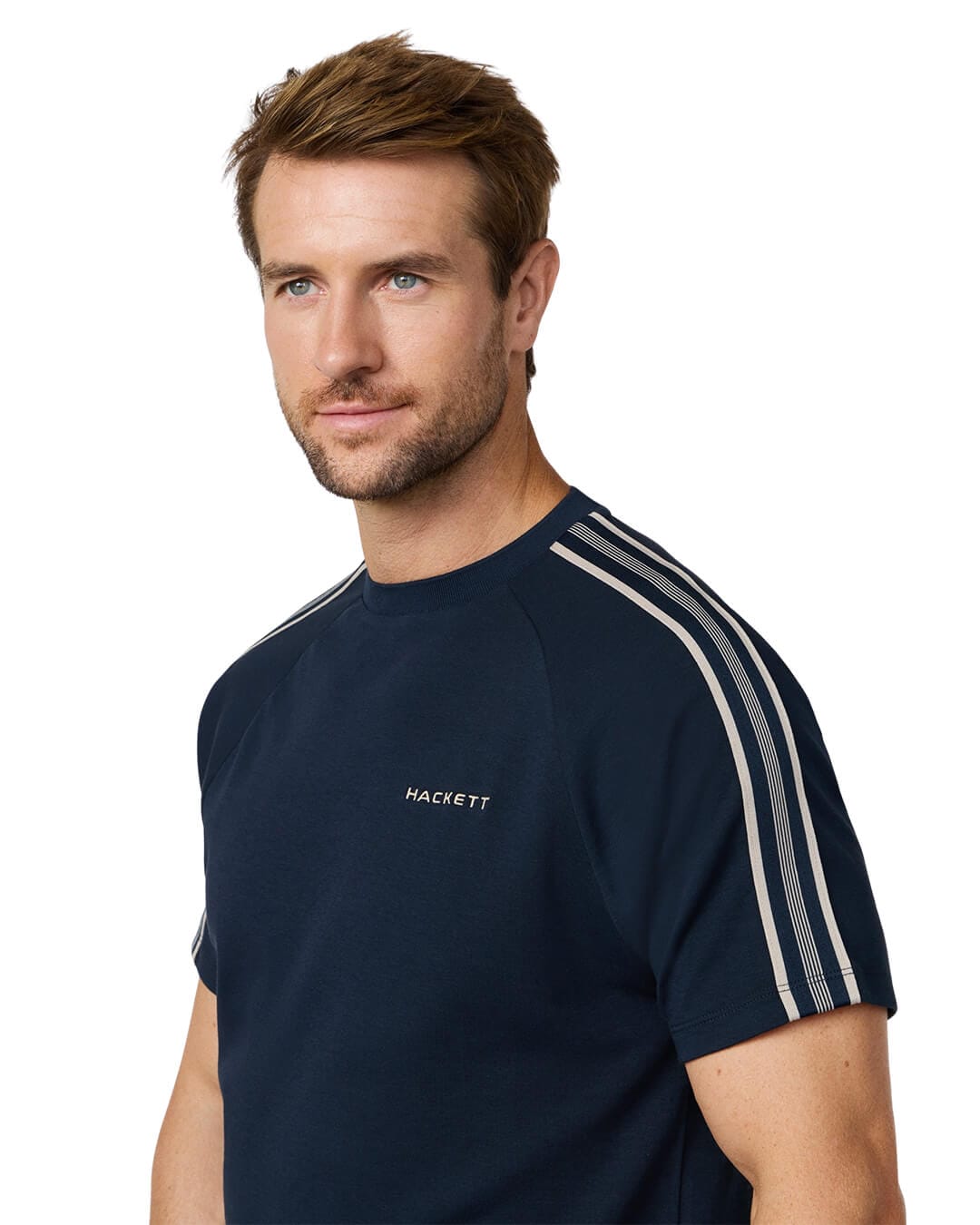 Hackett T-Shirts Hackett Navy Hs Tape T- Shirt