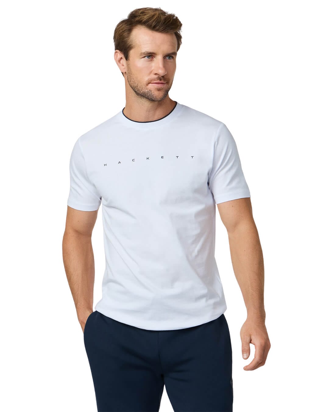 Hackett T-Shirts Hackett White  Essential  T- Shirt