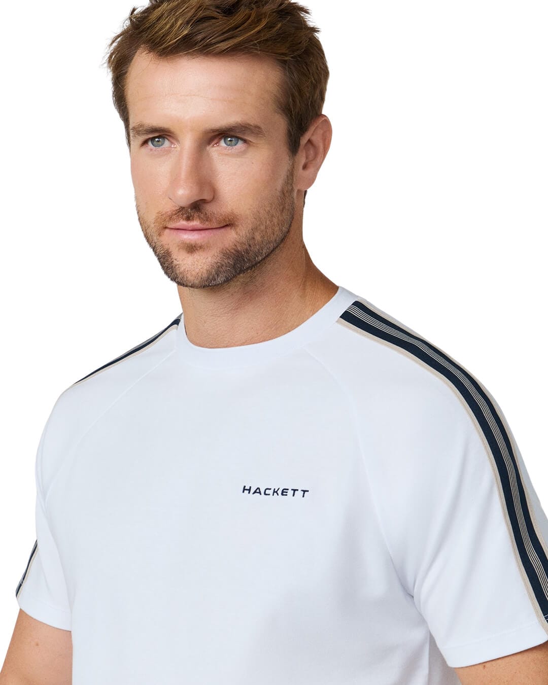 Hackett T-Shirts Hackett White Hs Tape T- Shirt