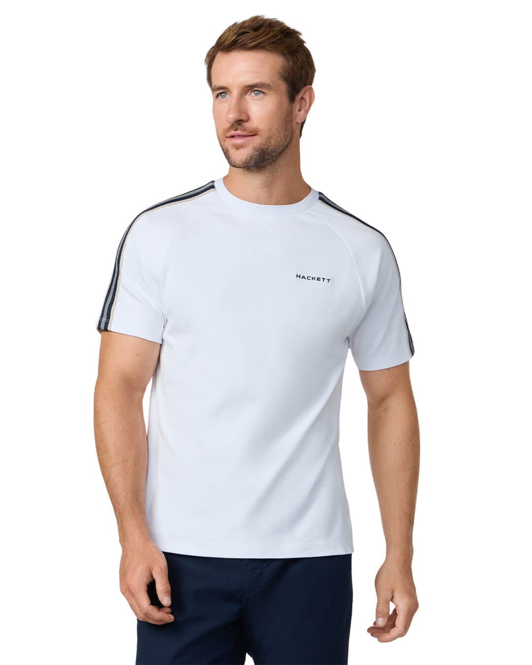 Hackett T-Shirts Hackett White Hs Tape T- Shirt