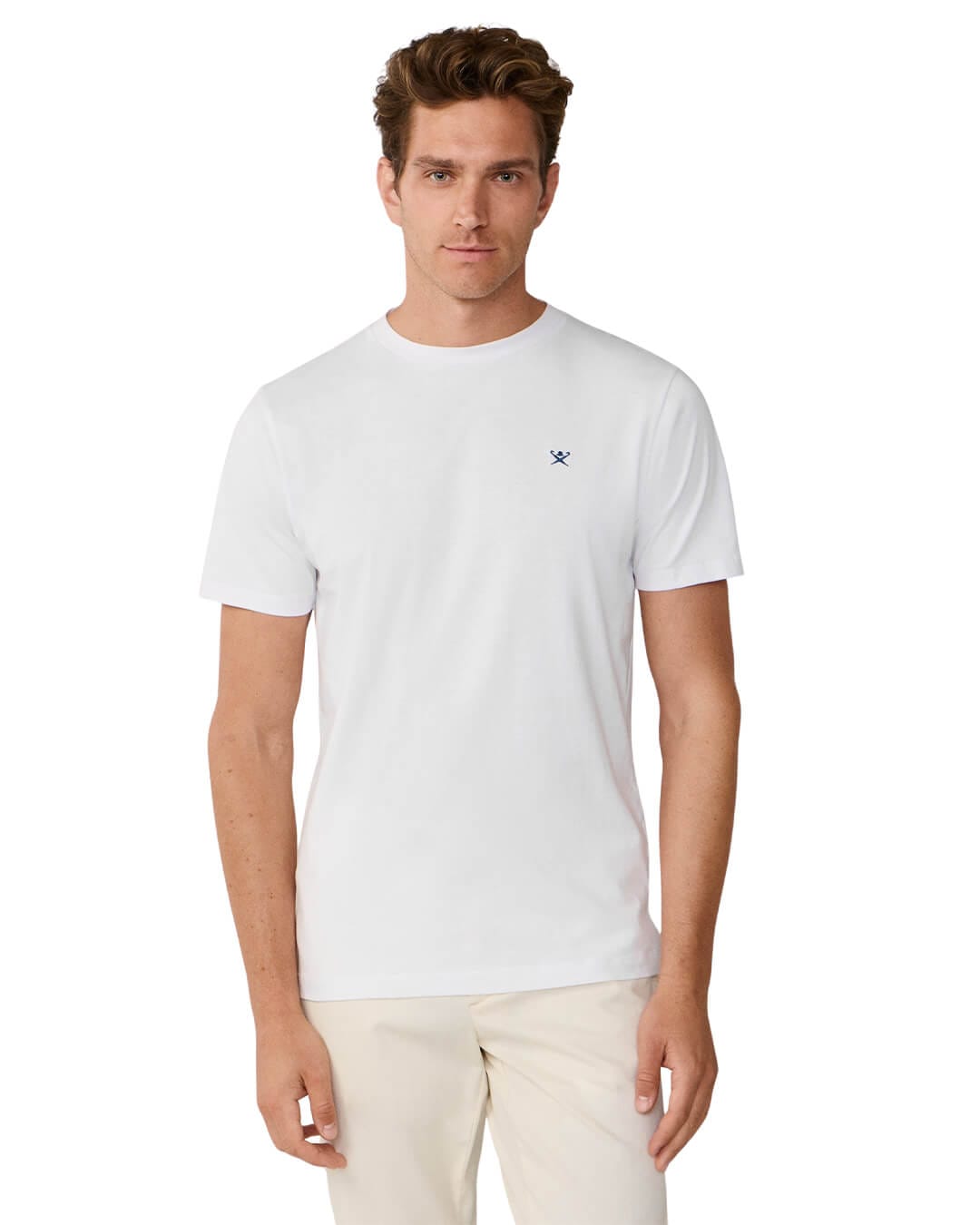 Hackett T-Shirts Hackett White  Ss Logo T- Shirt
