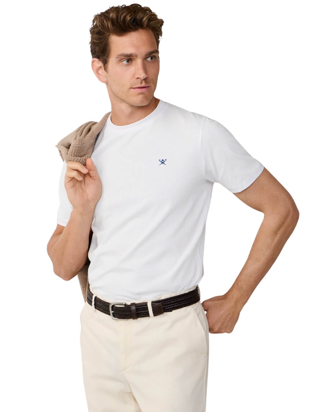 Hackett T-Shirts Hackett White  Ss Logo T- Shirt