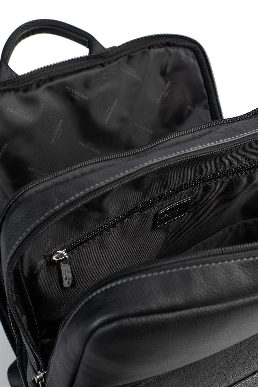 Hexagona Bags ONE Hexagona Black Leather Backpack