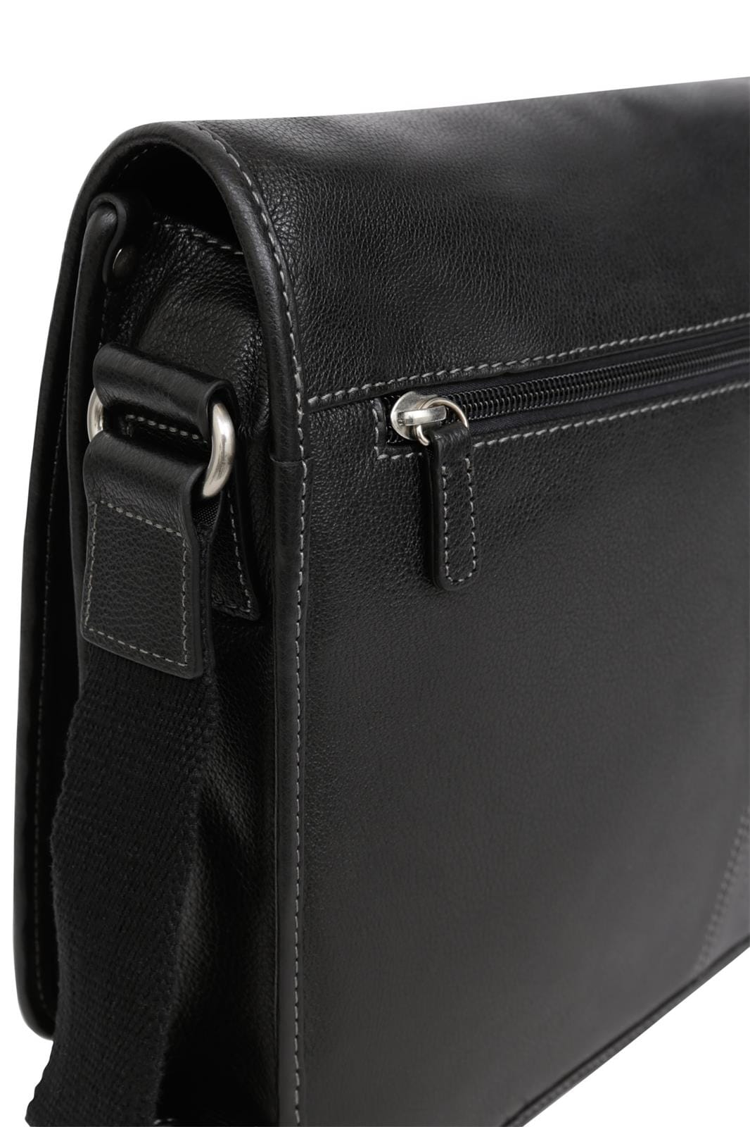 Hexagona Bags ONE Hexagona Black Leather Satchel