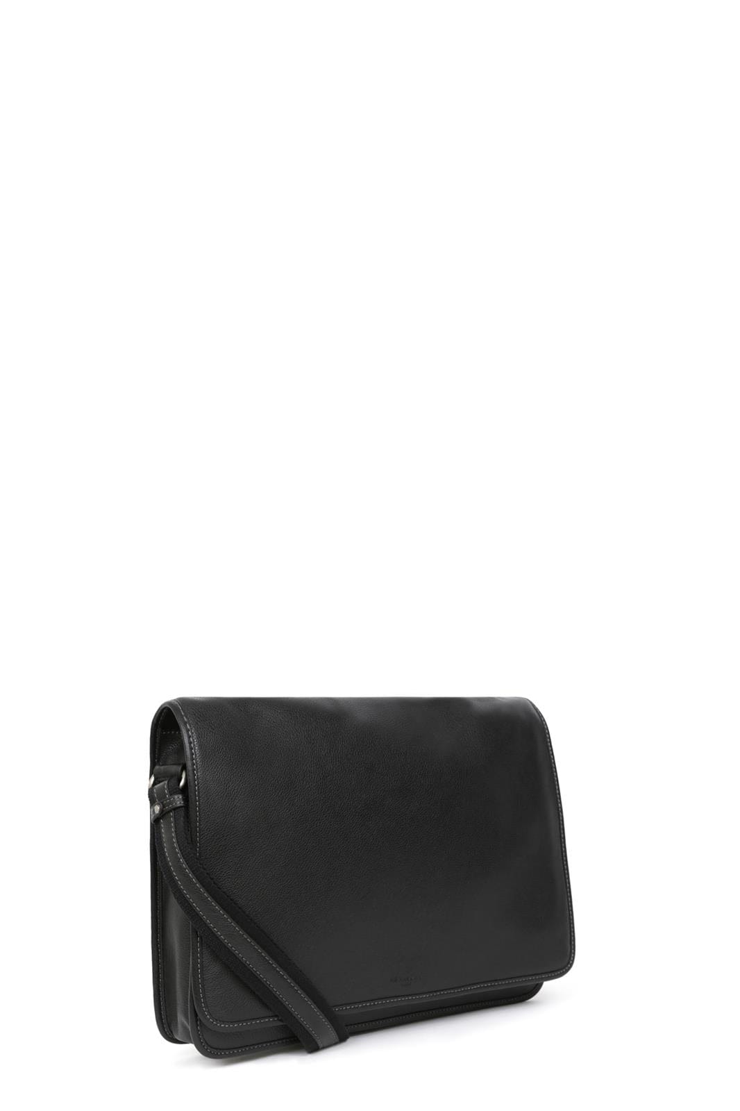 Hexagona Bags ONE Hexagona Black Leather Satchel